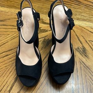 Only Maker Suede Platform Sandal. 6.5” heel with 2” platform